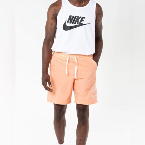 Nike Peach Apricot Sportswear Alumni NSW Woven Shorts - Picture 1 of 13
